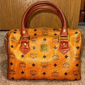 MCM Orange Leather Handbag